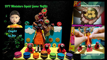 DIY Miniature Squid Game Netflix | Miniature Dalgona Candy Honeycomb Squid Game | ClayArt