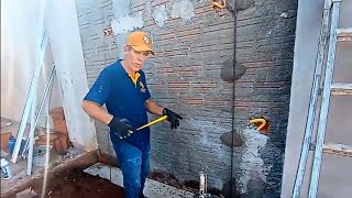 Faça você mesmo o reboco da sua casa com esta tecnica !  mestras com ferro !