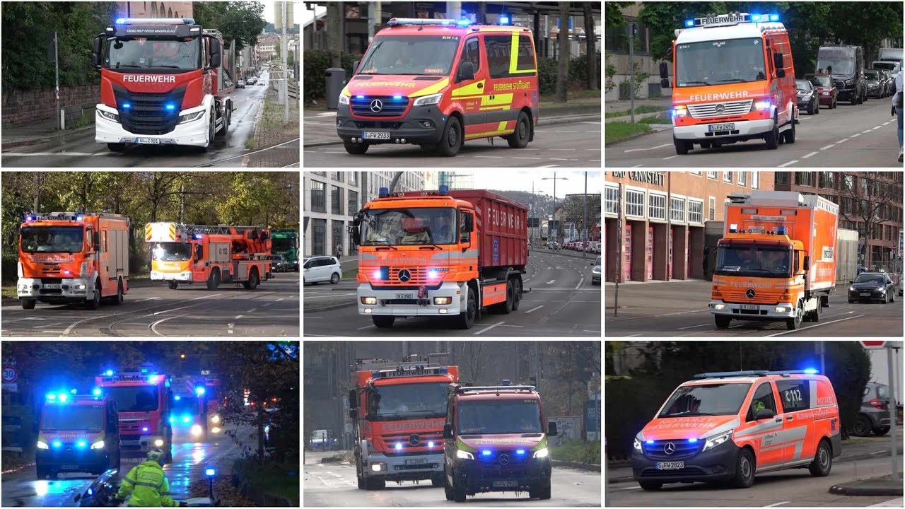 [++ 🚨 Retten-Löschen-Bergen-Schützen 🚨 ++ ] 5 Wachen BF Stuttgart | 📟 Alarmfahrten aus dem Jahr 2023