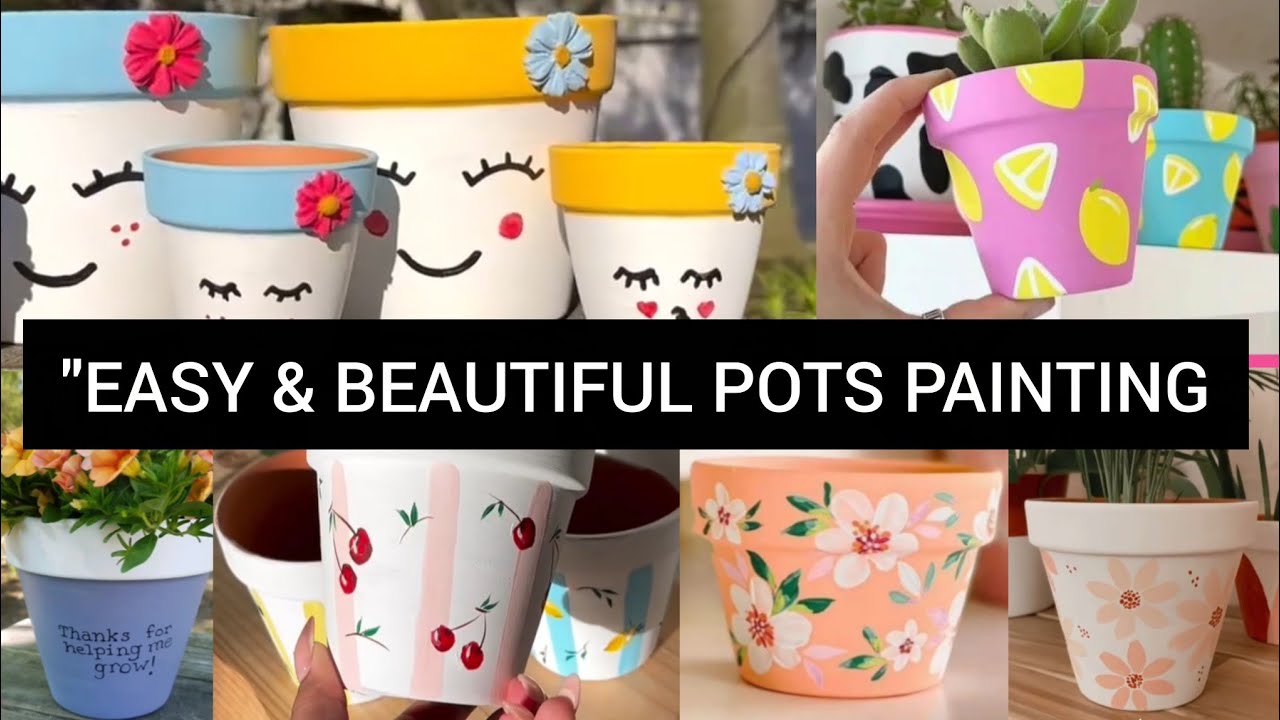 🎨 DIY Plant Pot Painting | Pots paint Idea | Easy Home Decoration #diy #garden ideas#viral