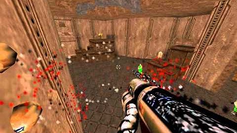 Quake 2 - taking control of megahealth on q2dm1