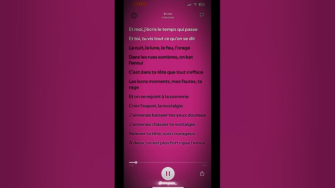 ~ en nuit ~ • videoclub • #shorts #lyrics #french #viral #lipsync #fyp #viral #songs4u_