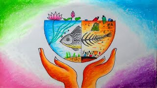 Save water drawing||environment day special painting