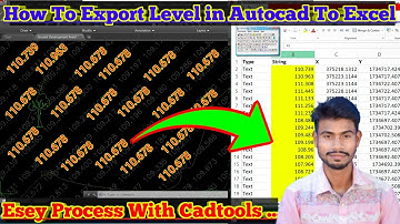 How To Export Level Autocad To Excel | How To Export Text in Autocad To Excel | Autocad To Excel NGL