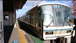 JR西日本 221系 K18編成 湖西線 B普通 京都行き フラット音が酷すぎ 唐崎駅 20221121