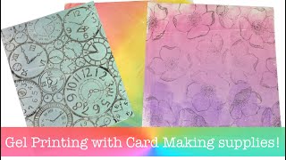 Gelli Printing techniques - Gelli Plate Collab- Use your cardmaking supplies!