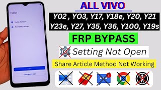 All Vivo Frp Bypass Android 13-14 | Setting Not Open | Share Article Not Work Without Pc Frp Unlock