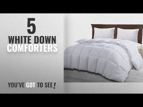 top-10-white-down-comforters-[2018]:-twin-comforter-duvet-insert-white---quilted-comforter-with