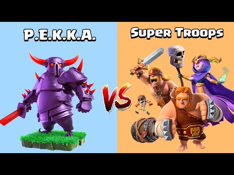 PEKKA VS SUPER TROOPS - Clash Of Clans Gameplay