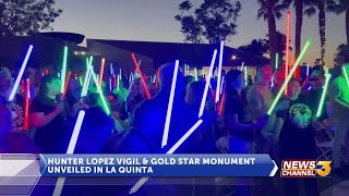 Hunter Lopez saber vigil & Gold Star monument unveiling in La Quinta