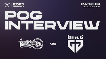 POG Interview | KT vs. GEN 03.20 | 2021 LCK Spring Split