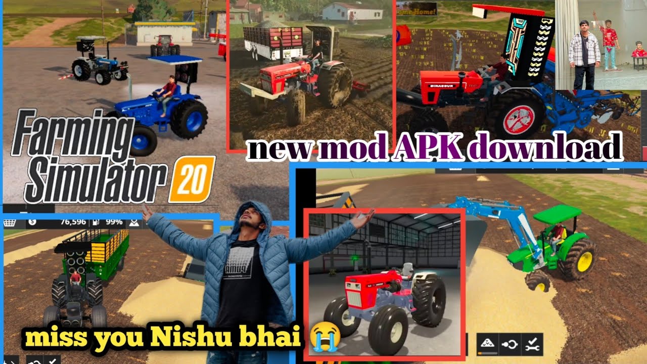 FS 20 ka Indian tractor mod apk download link mobile ke liye Nishu Deswal tochan king 👑 Nishu bhai 😭