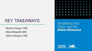 Simplifying Your Cloud Journey Virtual Showcase: Key Takeaways
