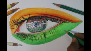 How To Draw Creative Independence Day Drawing With Colour Pencil