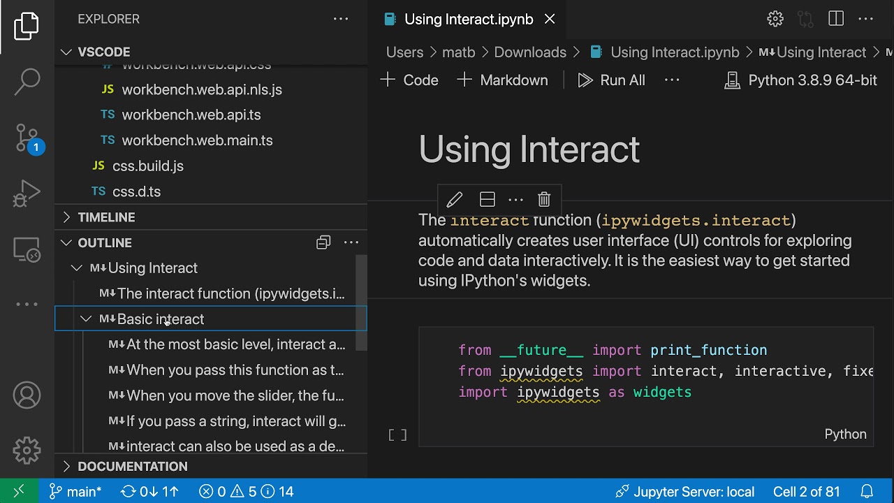 Jupyter outline