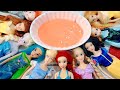 Mixing Disney Princess Colorful Slime | Anna, Ariel, Cinderella, Elsa, Rapunzel - Satisfying ASMR