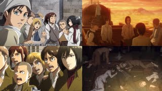 Eren, Mikasa, Armin, Sasha, Jean, Connie group friendship