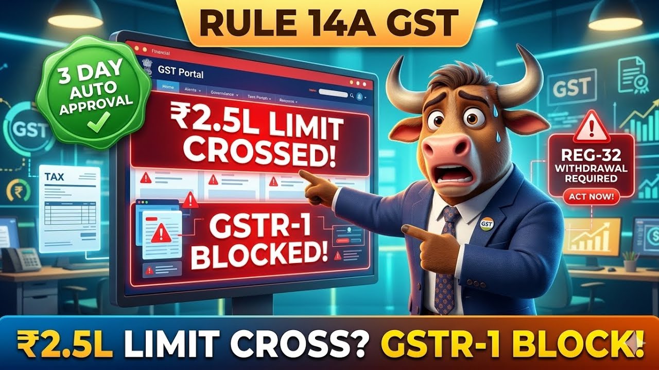 Rule 14A GST Update | Small Taxpayers, GSTR-1 Block & REG-32 Explained ...