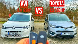 KİM KAZANDI? | VW CADDY VS TOYOTA PROACE CİTY| 122HP VS 130HP |HACİM VS BEYGİR|DSG VS EAT8|2.0-1.5