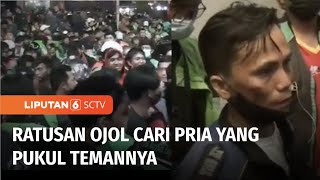 Ojol Dipukul Pria yang Tengah Menyeberang, Ratusan Ojol Lainnya Datangi Hotel | Liputan 6