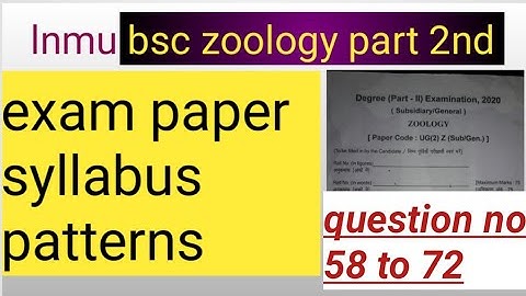lnmu bsc zoology subsidiary previous year question paper with solution.