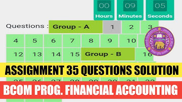 DU SOL BCOM PROG. FINANCIAL ACCOUNTING ASSIGNMENT 35 QUESTIONS SOLUTION 2023 - CHECK FAST #sol