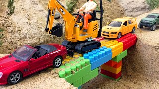 Rescue and Play With Police Car and Construction Vehicles | Toy Car Rescue Story
