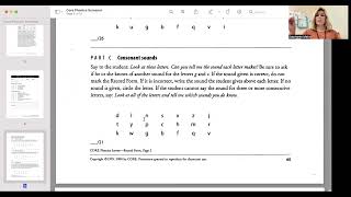 CORE phonics screener for NR
