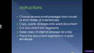 Use of Sentence Strips to Teach Voice, Style, Punctuation, and Grammar