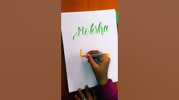 Calligraphy Writing of the Name #Moksha_UniqueEats on rqst in last video with Doms Brush Pens!#Viral