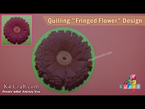 Learn How to make Quilling "Multi color Fringed Flower" Design | K4Craft.com