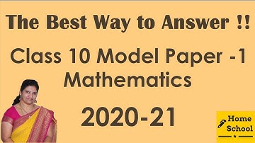 SSLC Mathematics Model Paper-1 (2020-21) With solutions.