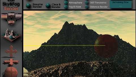 KPT Bryce 1.0 rendering a scene