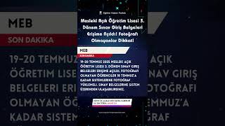 Son Daki̇ka Mesleki̇ Açik Li̇se 3. Dönem Sinav Belgeleri̇ Açildi