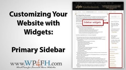 Selecting Primary Sidebar Widgets for Your WordPress Funeral Home Website