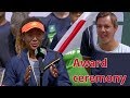 Osaka at the Award ceremony / BNP Paribas Open 2018 / Final