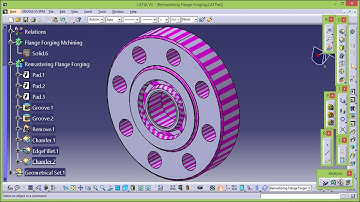 Remastering or Parametric modeling of Flange Forging using Sketcher, Part Design.