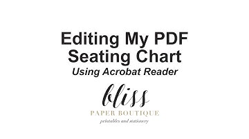 Editing my PDF Seating Chart from Bliss Paper Boutique