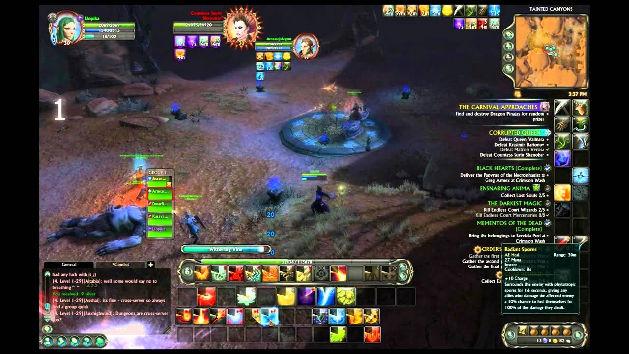 RIFT Countess Surin Skenobar boss fight, Foul Cascade dungeon, Mage Archon POV