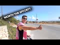 We went to a hidden beach in the Greek islands (Naxos) !