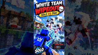 WHITE TEAM WIPEOUT 😳 SOLO VS DUO 💀 #minecraft #bedwars #shorts WHITE TEAM WIPEOUT 😳 SOLO VS DUO 💀 #minecraft #bedwars #shorts