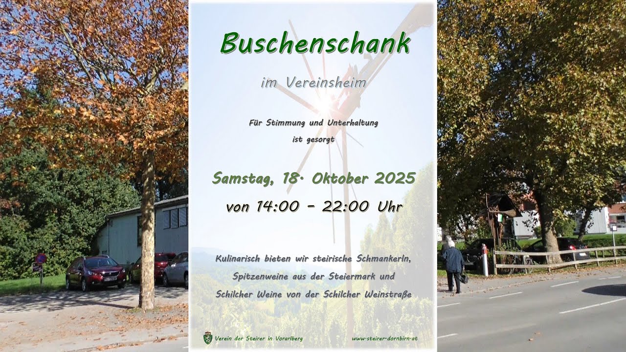 Buschenschank im Vereinsheim der Steirer in Vorarlberg   18.  10.  2025