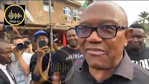 Watch Peter Obi walk to polling unit to vote.