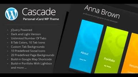 Preview Cascade - Personal vCard WordPress Theme Creative