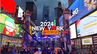 [4K]New York City: New Year's Eve Times Square preparations/ Dec. 30 2023