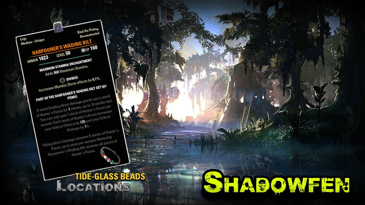 ESO Harpooners Wading Kilt Lead, Tide Glass Bead Shadowfen YouTube