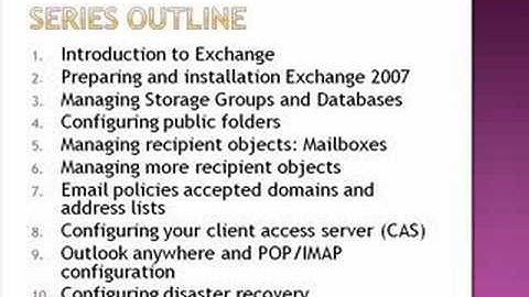 Configuring Exchange Server 2007
