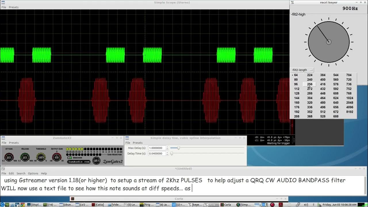 using a variable PULSE GENERATOR Gstreamer script to help adjust in