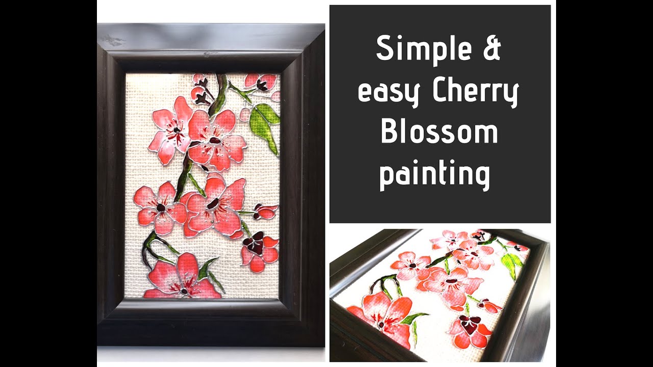 How to paint simple & easy Cherry Blossomstatement wall decor glass