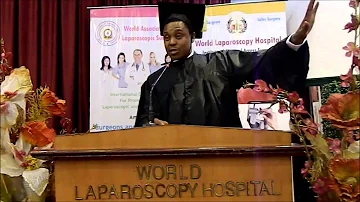 Dr. Mokoena Martins Mohosho is giving the feedback about the World Laparoscopy Hospital